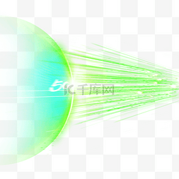 数字5抽象图片_绿色5g光效投影科技
