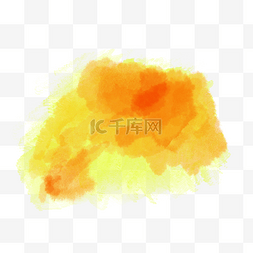 水彩污渍图片_橙黄色抽象水彩不规则形状水彩污