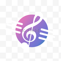 音乐标志图片_创意圆形图案音乐徽标