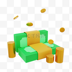 商业金融分析图片_3DC4D立体金融撒落金币