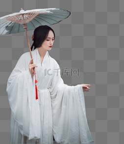 红色文化国潮风图片_古风美女撑着伞