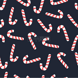 手杖设计图片_糖果手杖节日无缝图案圣诞快乐新