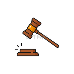 法律锤图标图片_律师和法律代理人办公室法官槌的