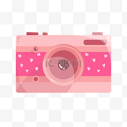 粉色手绘图案图片_粉色爱心图案卡通相机