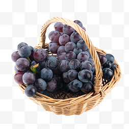 葡萄叶红提图片_新鲜水果葡萄篮子