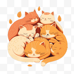 插画猫咪图片_北欧风插画治愈猫咪动物