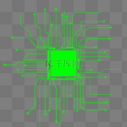 科技芯片线条图片_绿色线框荧光绿科技芯片