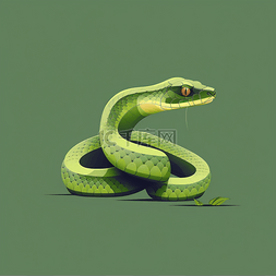 蛇动物卡通图片_扁平可爱卡通蛇动物元素