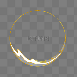 圆头像框图片_鎏金金边白色透明祥云中式边框