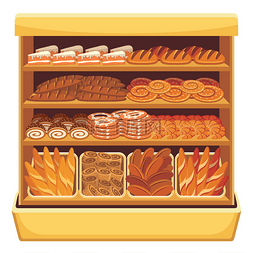 立式展示柜图片_超市。面包展示柜.