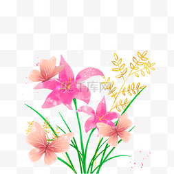 粉色蝴蝶花卉发光光效样式
