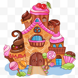 城堡梦幻糖果巧克力卡通画
