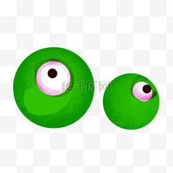 独眼怪绿色眼球图片绘画创意