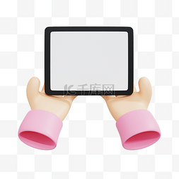平板平板图片_3DC4D立体手拿手机平板电脑