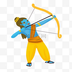 拉玛干沙漠图片_弯弓射箭的印度拉玛节人物