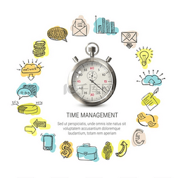 时间矢量图标图片_时间管理圆形设计时间管理圆形设