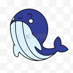 大海卡通可爱鲸鱼蓝色海洋