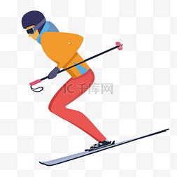 滑雪运动员图片_侧面冬奥会奥运会比赛项目滑雪