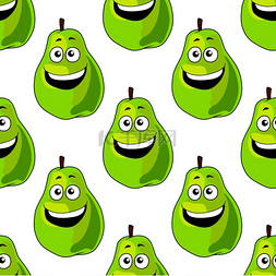 绿色健康背景图案图片_快乐绿梨的无缝背景图案，带有单