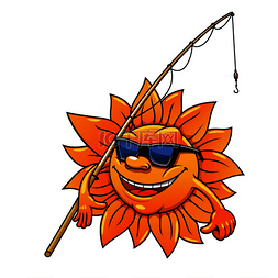 设计太阳图片_带着太阳镜的快乐微笑的卡通太阳