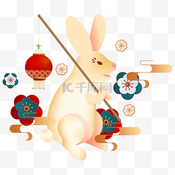 中秋中秋节兔子灯笼装饰兔年