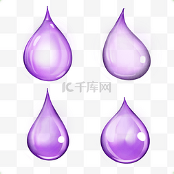 卡通风格紫色透明滴