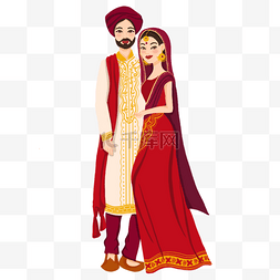 披着红色纱丽人物的印度婚礼