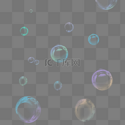 鱼游动的泡泡图片_彩色水泡泡