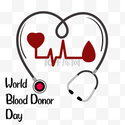 世界献血者日献血质感红色听诊器