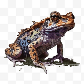 卡通手绘动物蟾蜍
