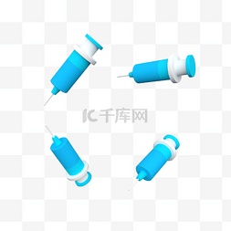 C4D蓝色针筒注射器医疗