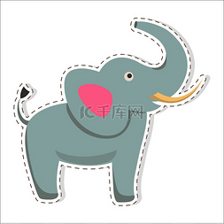 平面游戏图片_可爱有趣的非洲大象，长着象牙和