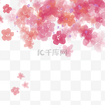 桃花粉色水彩花卉背景