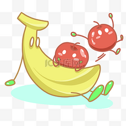 拟人水果苹果香蕉