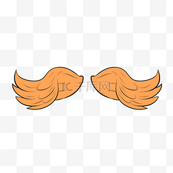 橙色水彩卡通漂亮羽毛翅膀动物翅