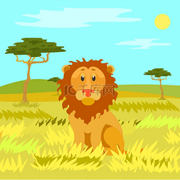 猫和老鼠狮子片头图片_非洲野生动物园矢量的野生性质，