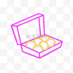 半环形光效图片_霓虹光效美食紫色鸡蛋盒子