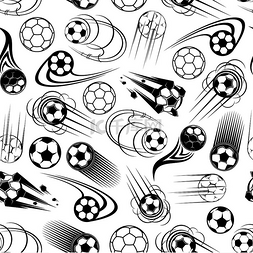 黑白足球或足球无缝图案适用于体