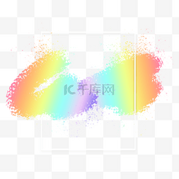 边框抽象图片_全息彩虹笔刷彩色