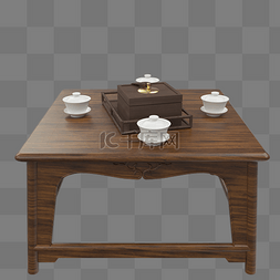 茶滤茶具图片_中式家具茶几C4D