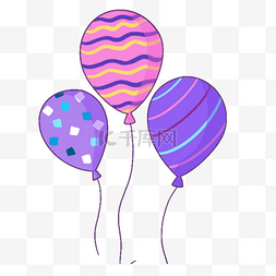 蓝紫气球图片_蓝紫色系生日组合多彩条纹气球