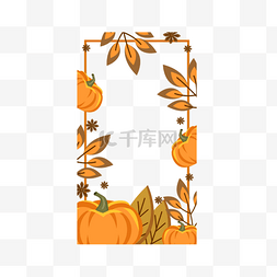 树叶矢量图图片_感恩节instagram故事植物边框