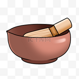茶壶刷碗茶碗棕色图片绘画