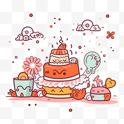 生日氛围图片_创意卡通生日蛋糕