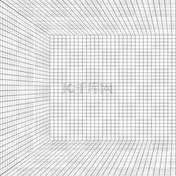 透视网格几何网格图片_立体空间透视线条网格