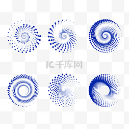 抽象几何点图片_潮流克莱因蓝蓝色几何圆形旋涡颗