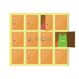 储物柜的设计图片_储物柜矢量图。