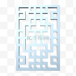 C4D中式窗框模型