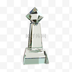 水晶c4d图片_3D立体水晶奖杯纪念奖杯水晶座