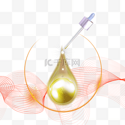 背景科技光效图片_护肤滴管营养液水滴金黄色
